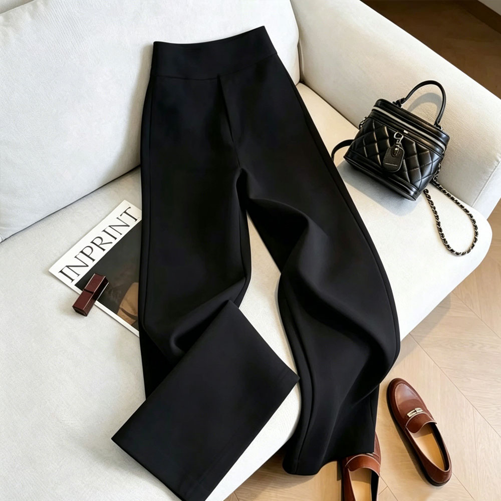 Women Formal Wear Black - Elegante zwarte broek met hoge taille,
