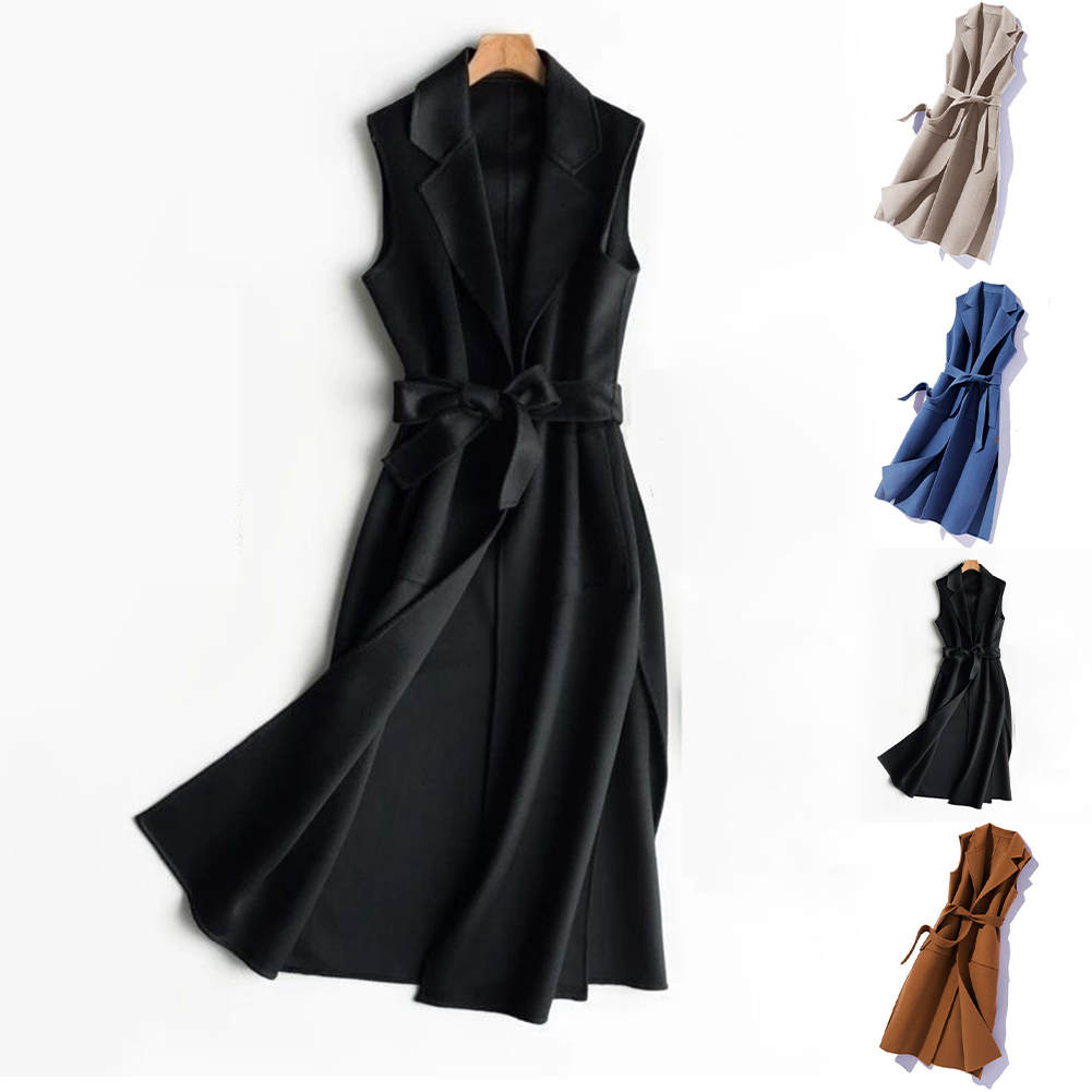 Women Formal Wear Stitching - Dames thermisch vest met omgeslagen kraag,