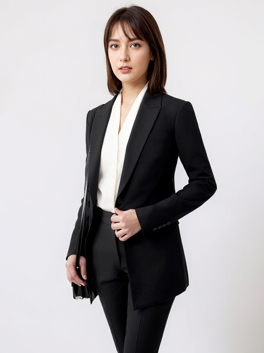 Women Formal Wear Black - Dameskostuums Set Blazer Broek Kantoor Dame