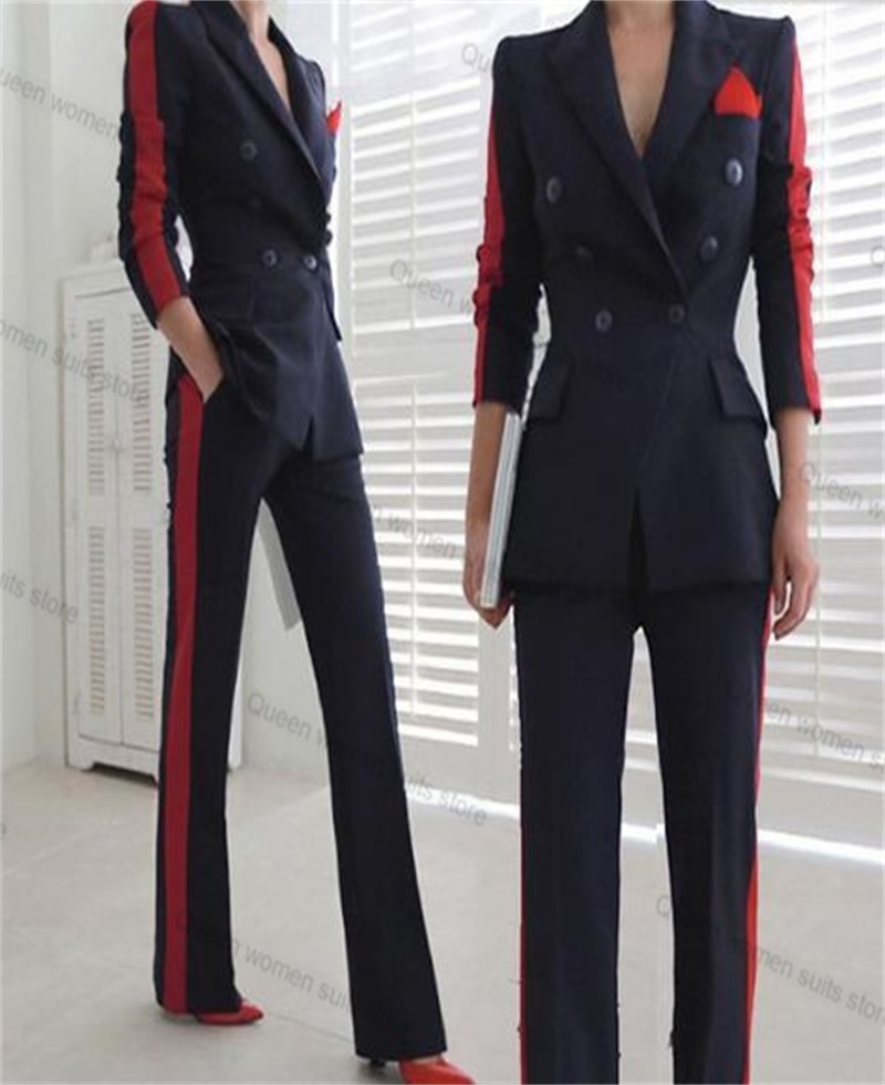 Women Formal Wear Black - Rood Zwart Herfst Vrouwen Pak Set