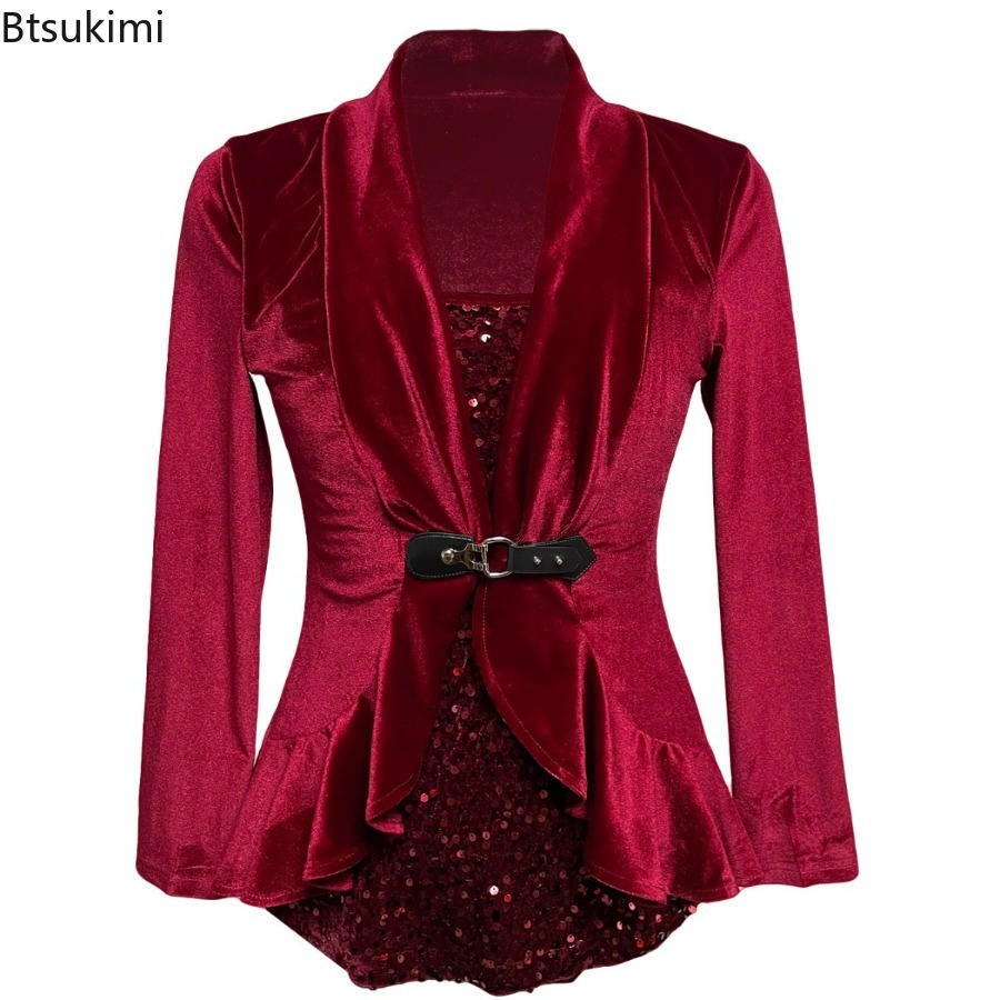 Women Formal Wear Stitching - 2026 Nieuwe Damesmode Sexy Pailletten Contrast
