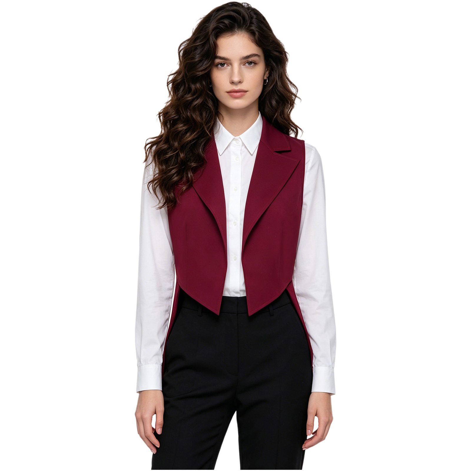 Women Formal Wear Stitching - Dames vintage rokjas vest open voorkant
