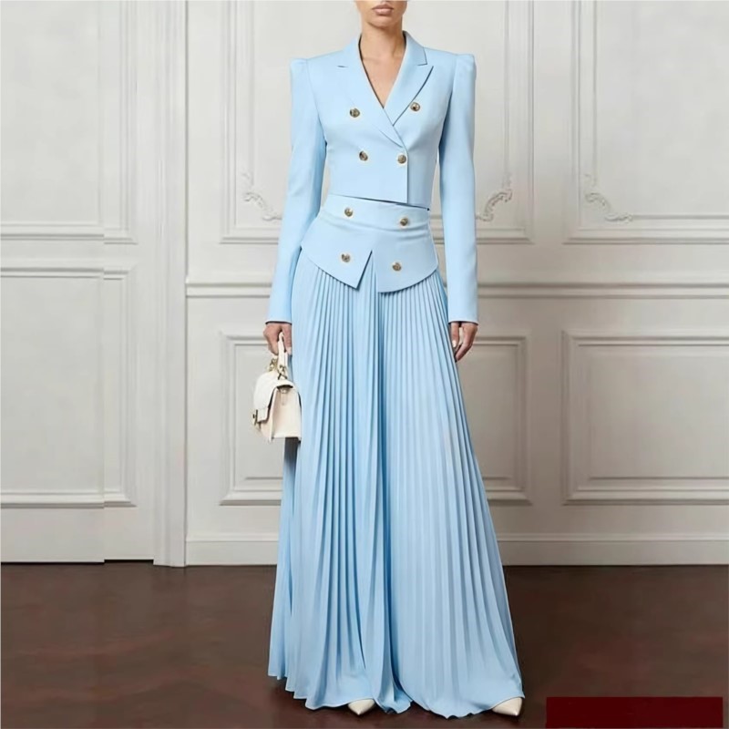 Female Formal Wear - Elegante temperament 2-delige set revers knoop