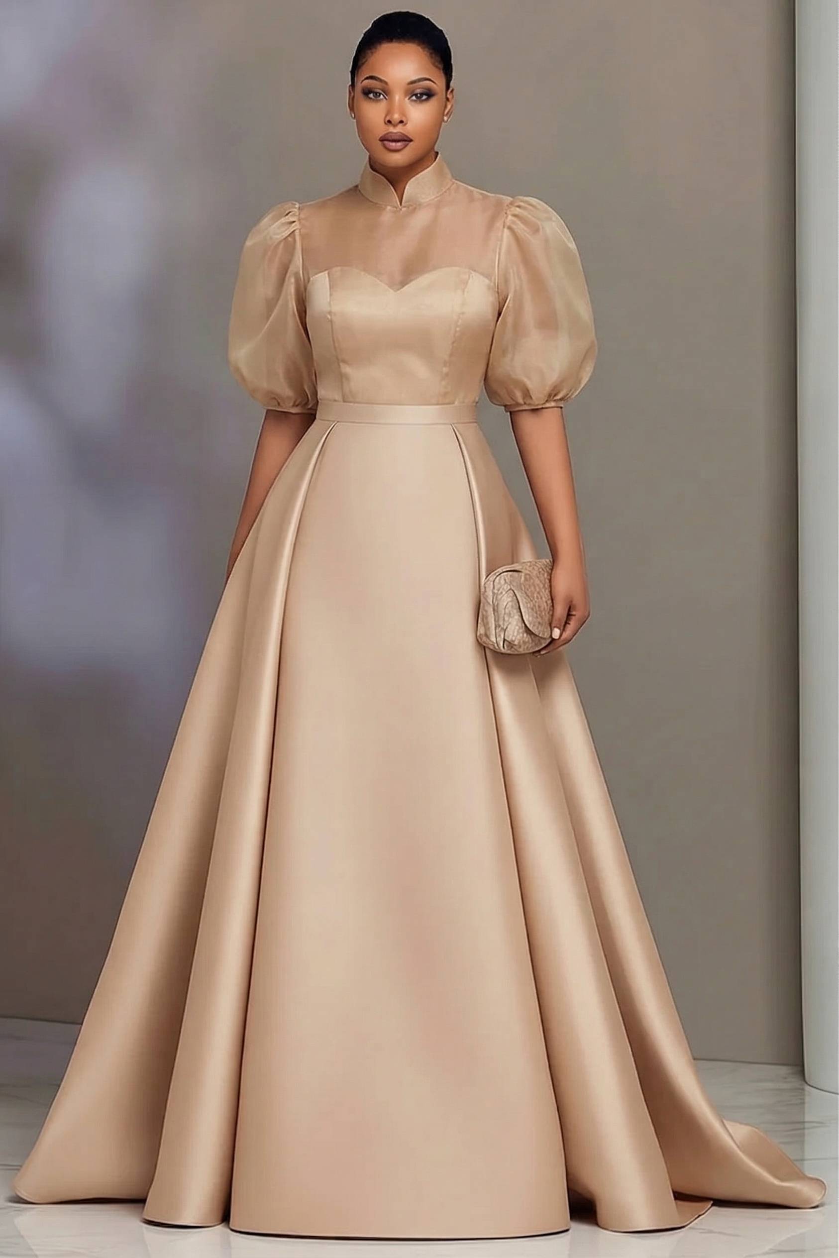 Female Formal Wear - Plus size elegante satijnen gala jurken