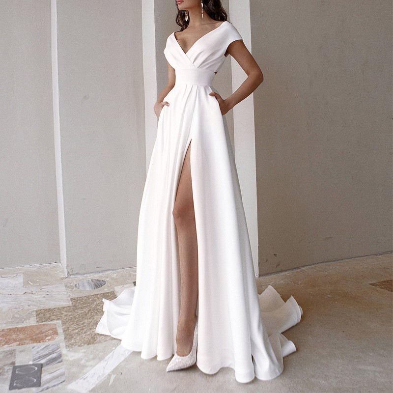 Women Formal Wear Black - Nieuwe elegante lange damesjurk, sexy split,