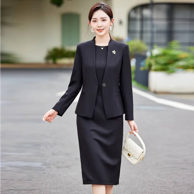 Plus Size Formele Herfst Winte - Women Formal Wear Stitching recensie en prijs