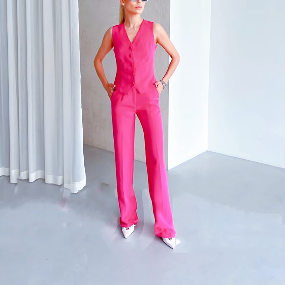 Mode Damespak 3-delig Roze Roo - Women Formal Wear Stitching recensie en prijs
