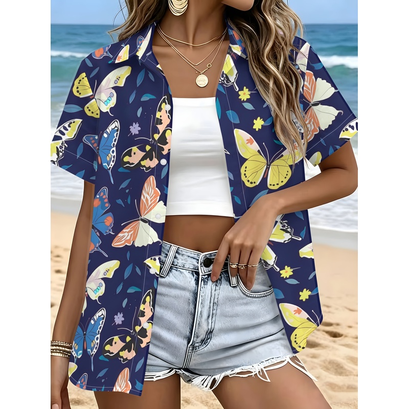 Damesblouse met vlinderprint,  - Women Formal Wear Stitching recensie en prijs