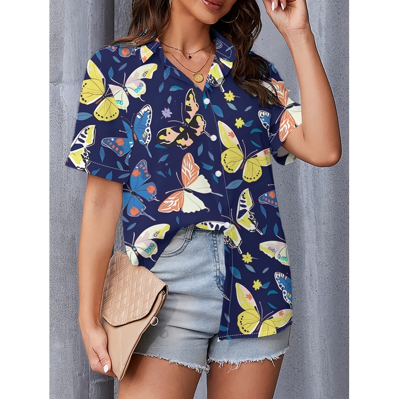 Damesblouse met vlinderprint,  - Women Formal Wear Stitching recensie en prijs