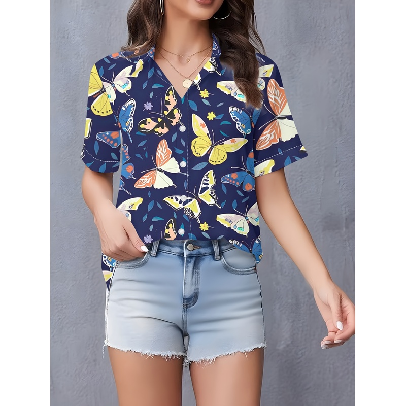 Damesblouse met vlinderprint,  - Women Formal Wear Stitching recensie en prijs