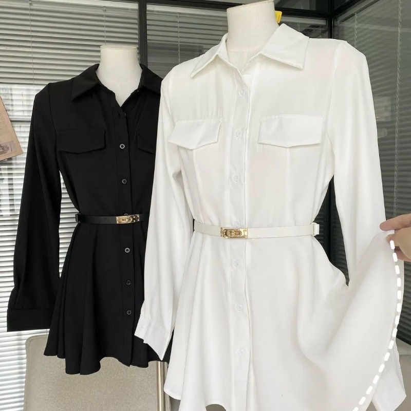 Zwarte damesoverhemdjurk met l - Women Formal Wear Stitching recensie en prijs