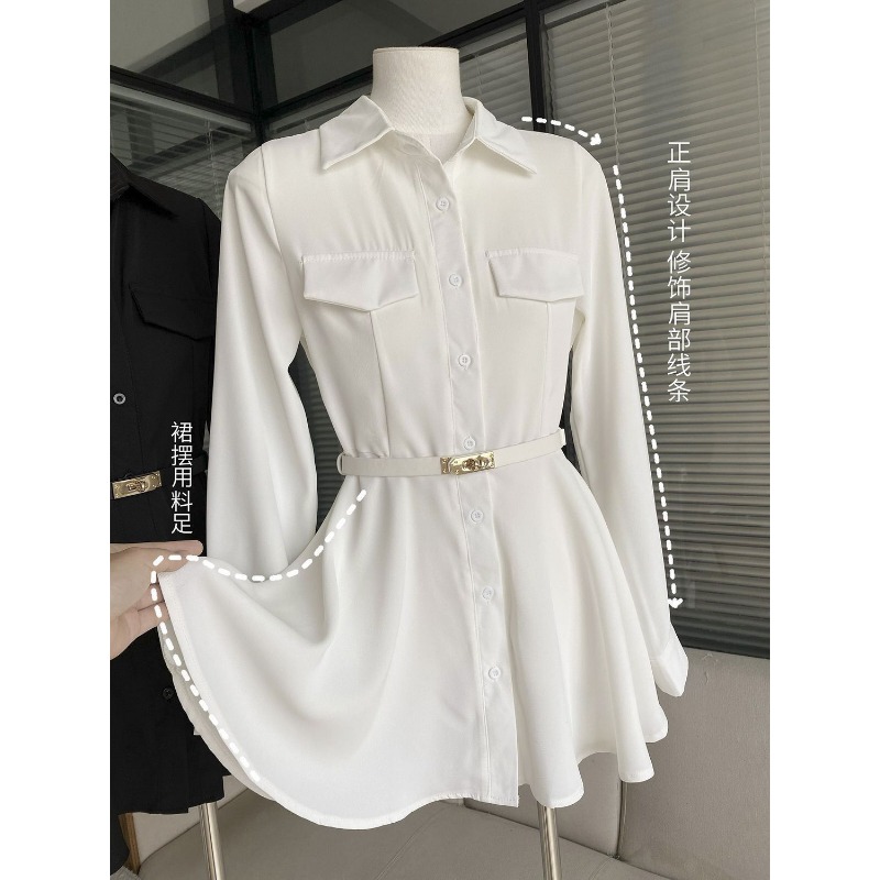 Zwarte damesoverhemdjurk met l - Women Formal Wear Stitching recensie en prijs