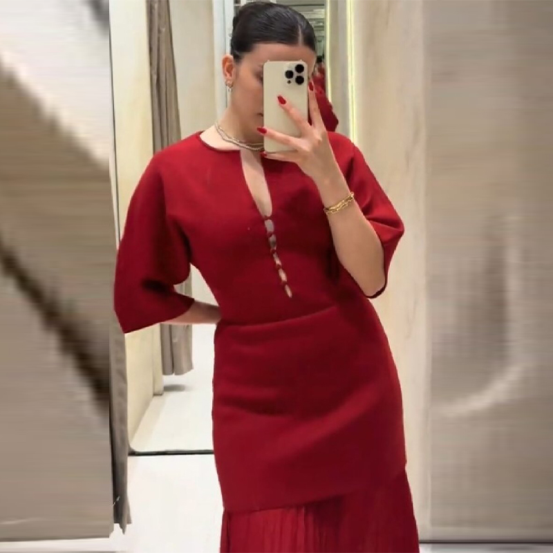 Elegante bordeauxrode geplooid - Formal Wear Gowns For Women recensie en prijs