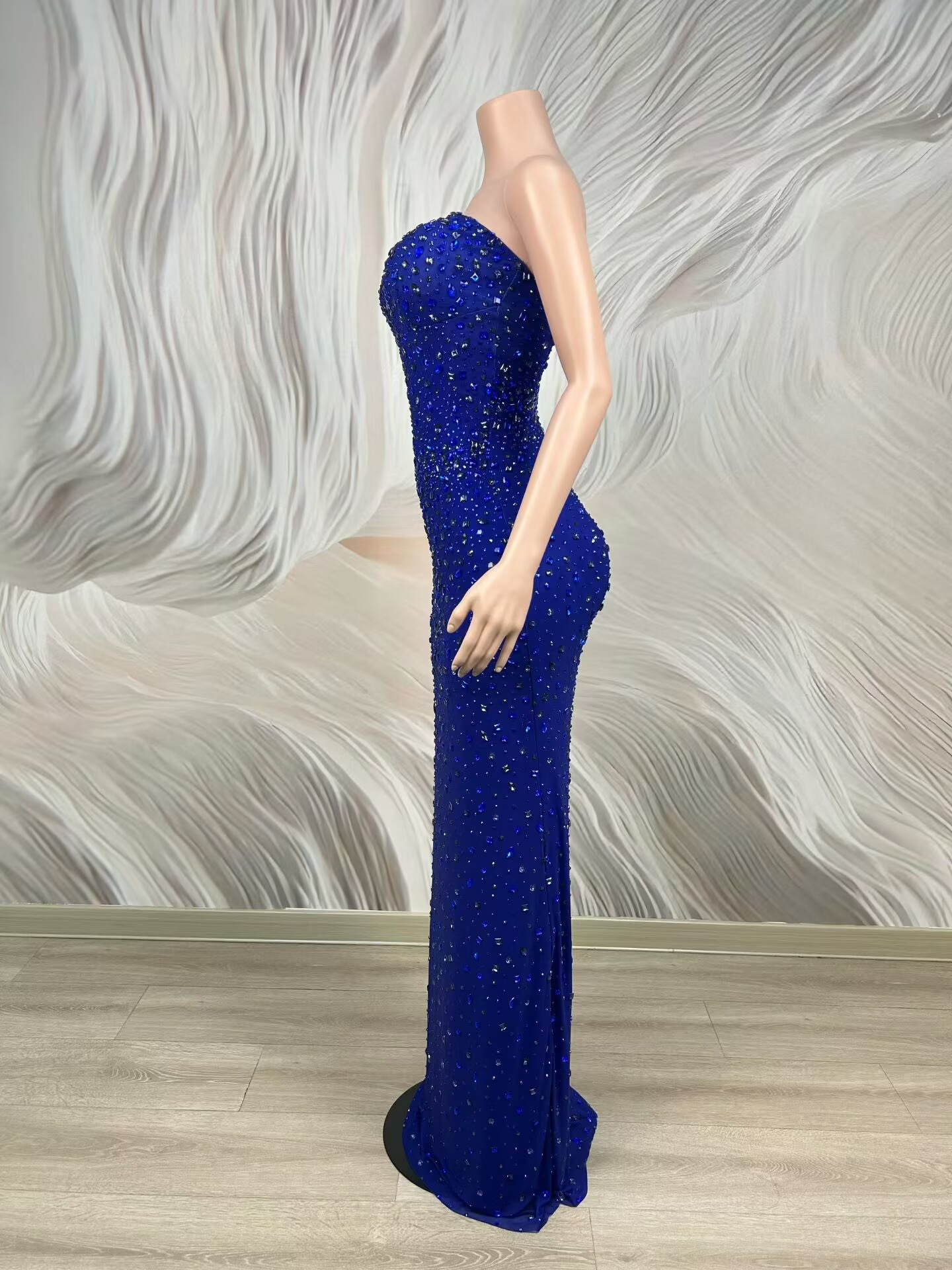 Glinsterende blauwe strapless  - Formal Wear Gowns For Women recensie en prijs